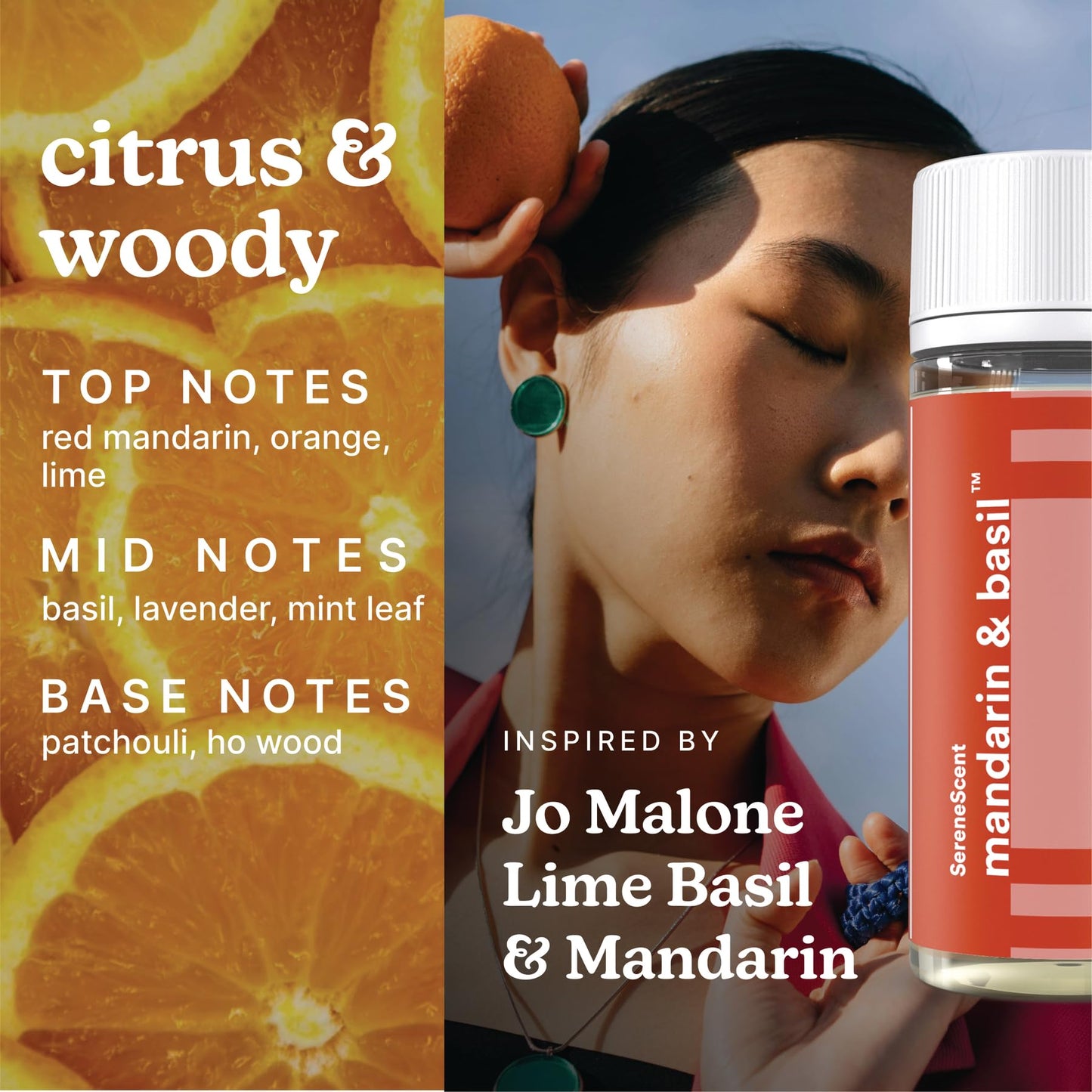 SereneScent Essentials 3-Pack Oils, 60ml Fragrance Oils for Diffusers – Mandarin Basil, Miami Sunset, Vanilla Cedarwood – Natural, Plant-Based, Long-Lasting Aromatherapy Scents by Homedics