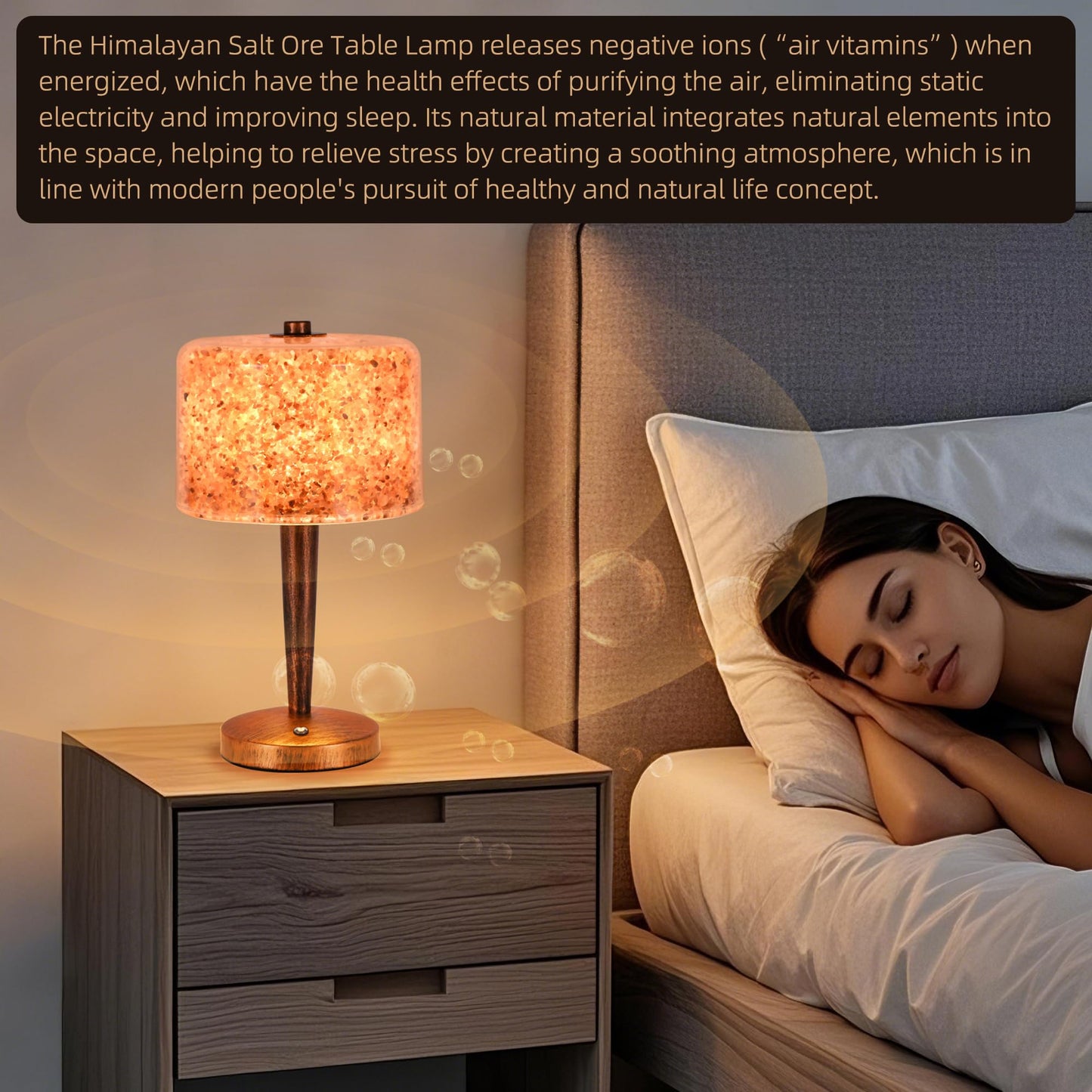 azhongxus Salt lamp with Touch dimmer Control USB Himalayan Salt lamp Natural Rock lamp high Transparency PC lampshade (excluding USB Adapter)