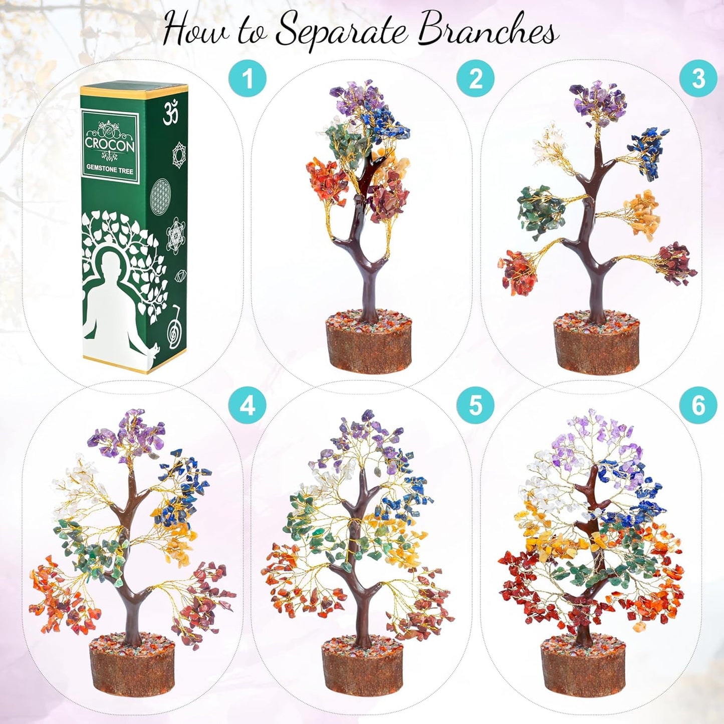 Seven Chakra Crystal Tree Birthday Gifts for Women, Healing Crystal Tree of Life Sister Birthday Gifts Room & Home Decor Gift for Mom Her Positive Energy New Home House Warming Gift Women Unique