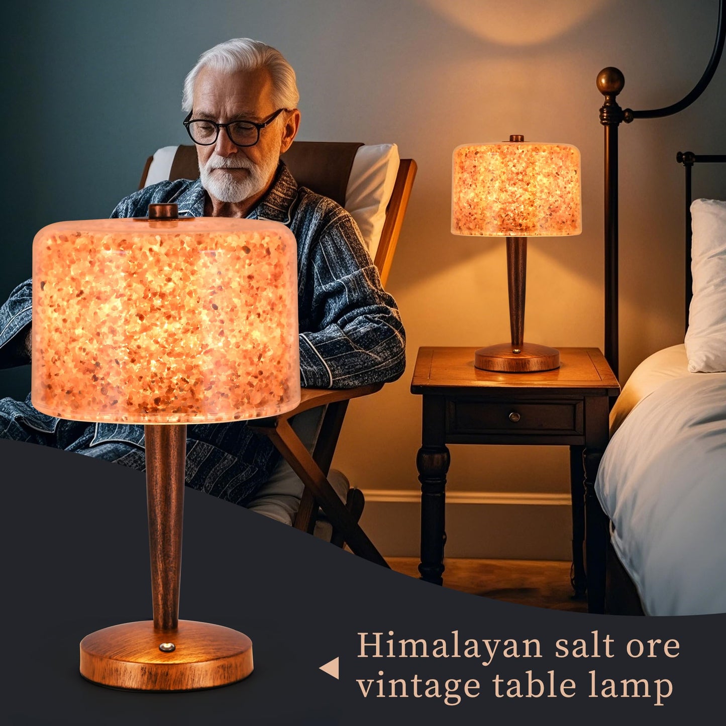 azhongxus Salt lamp with Touch dimmer Control USB Himalayan Salt lamp Natural Rock lamp high Transparency PC lampshade (excluding USB Adapter)